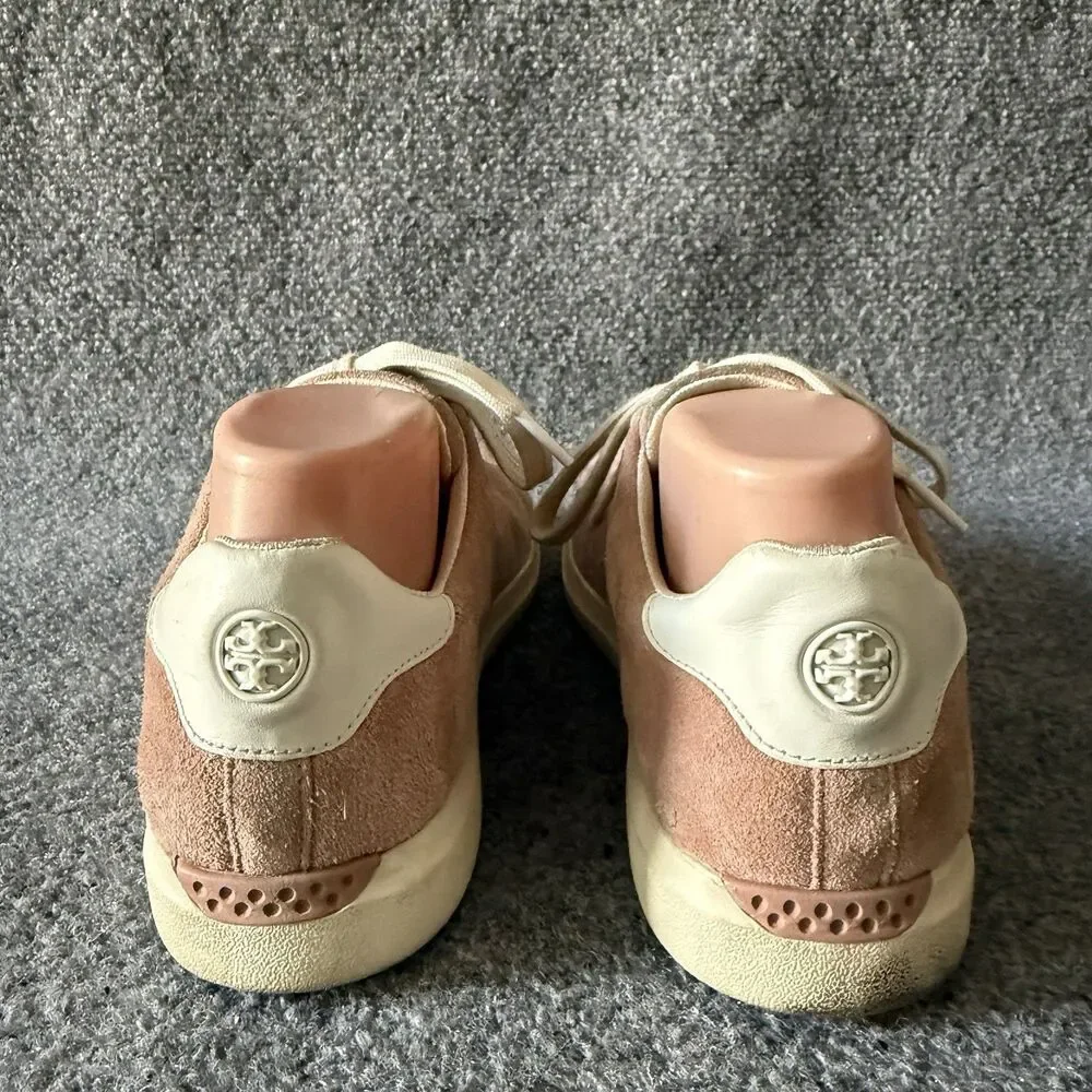 Tory Burch Howell Court Shoes Women’s 9.5 M Dusty Pink Suede Low Lace-Up Sneaker